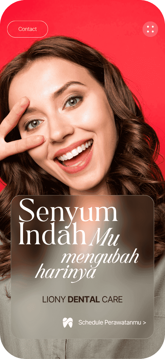 Desain website klinik gigi Liony Dental Care di perangkat seluler